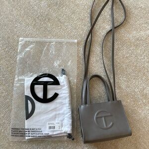 Telfar Grey (Gray) Small Shopping Bag Crossbody handle